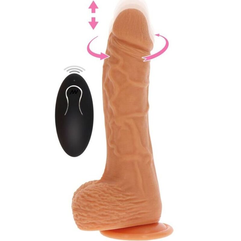 GET REAL roterande och vibrerande dildo i hudfärg