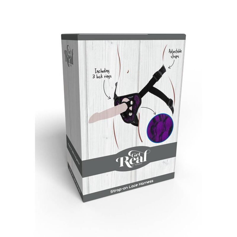 Get Real Strap-On Lace Harness i lila