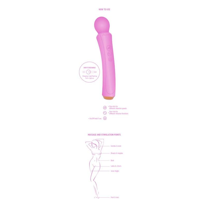 XOCOON böjd stavmassager i fuchsia