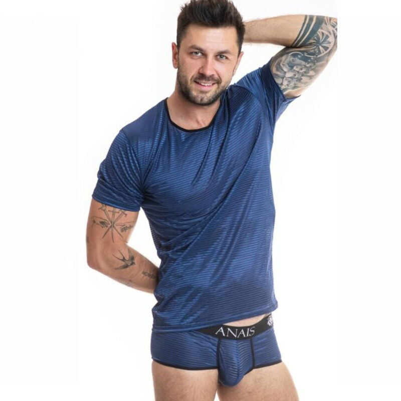 ANAIS MEN Naval T-Shirt L i svart tulle med satinränder