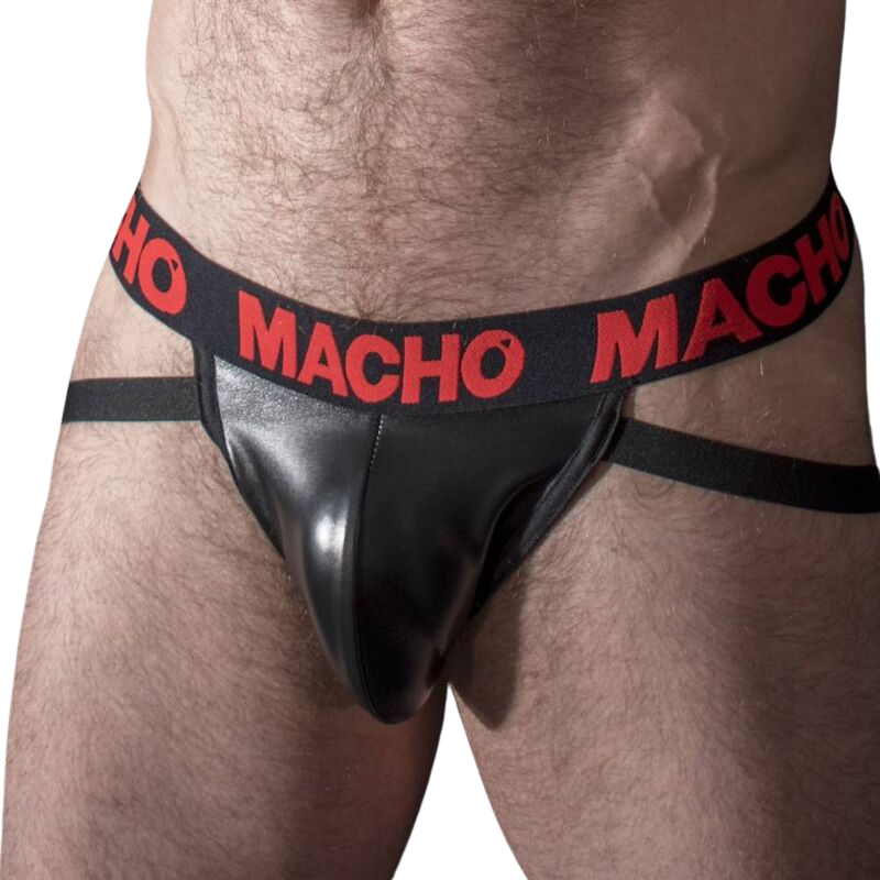 MACHO MX25RC JOCK i röd imitation läder
