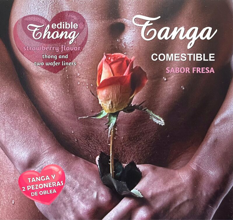 HOTFLOWERS Men's Thong med jordgubbsnipplar