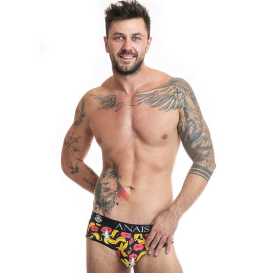 ANAIS MEN Banana Jock Bikini S i mjuk lycra med banantryck