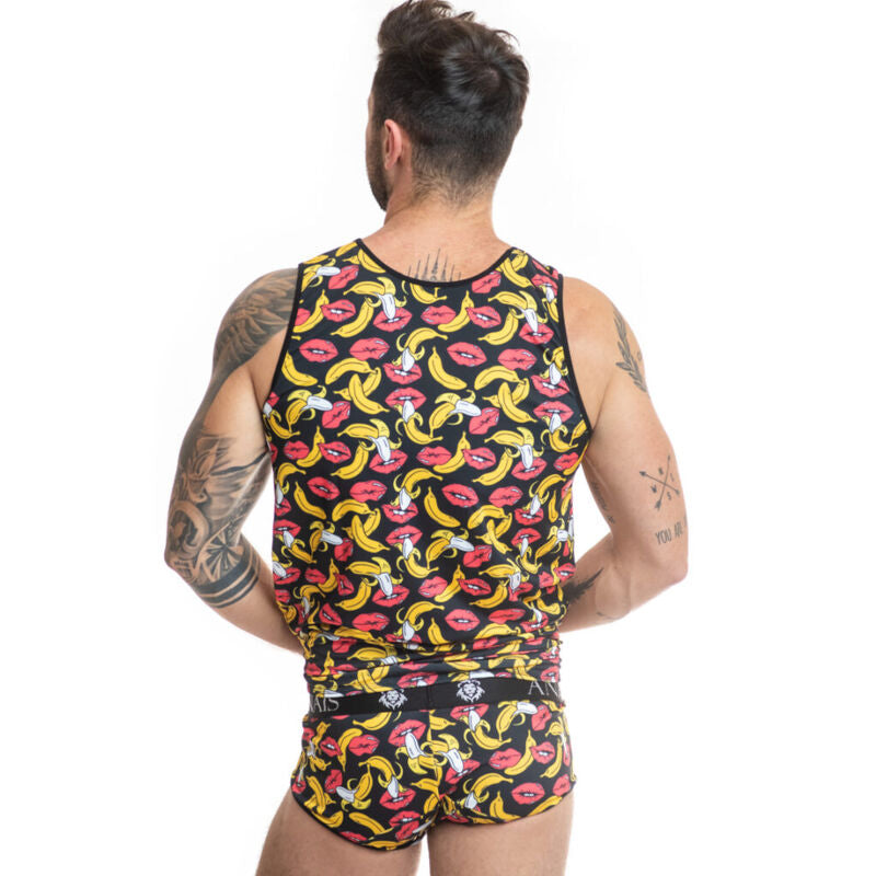 ANAIS MEN Banana Top XL ärmlös t-shirt med banantryck