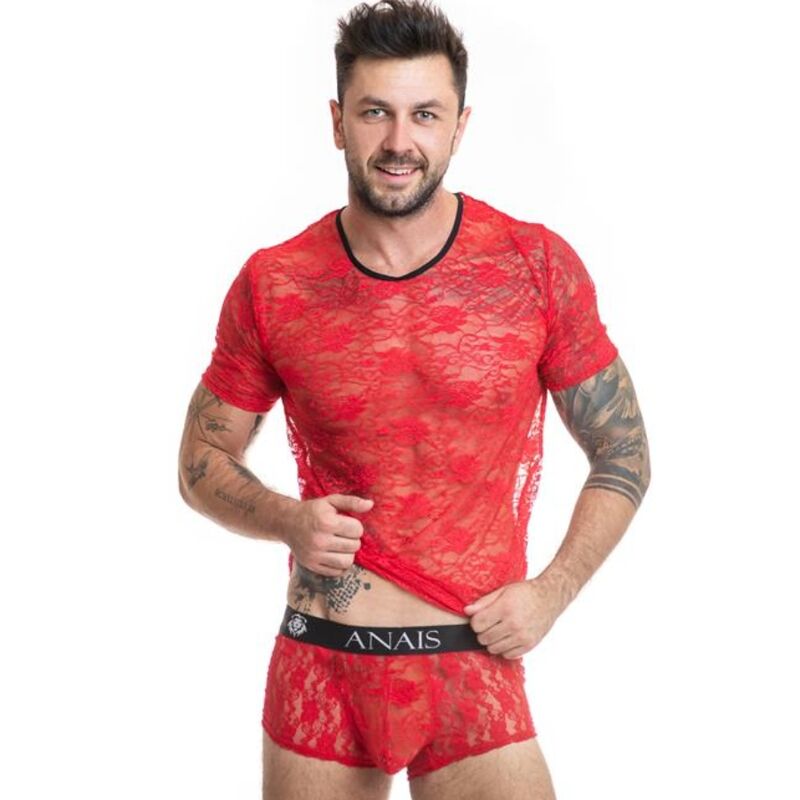 ANAIS MEN - BRAVE T-SHIRT S i röd spets
