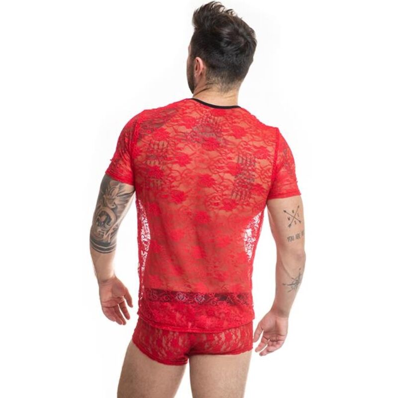 ANAIS MEN - BRAVE T-SHIRT S i röd spets