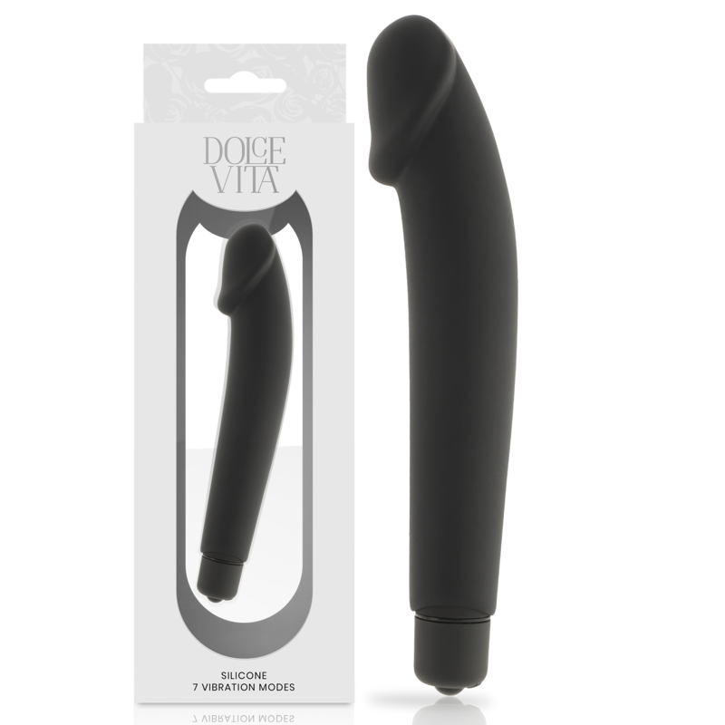 DOLCE VITA realistisk svart silikon vibrator