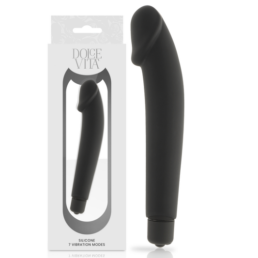 DOLCE VITA realistisk svart silikon vibrator