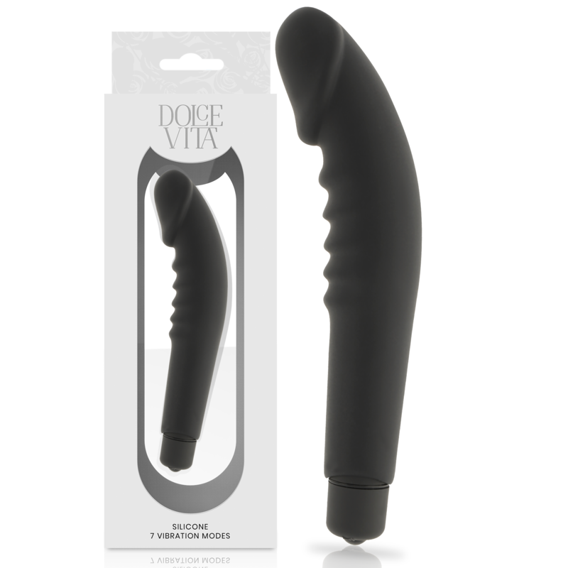 DOLCE VITA realistisk nöje vibrator i svart silikon