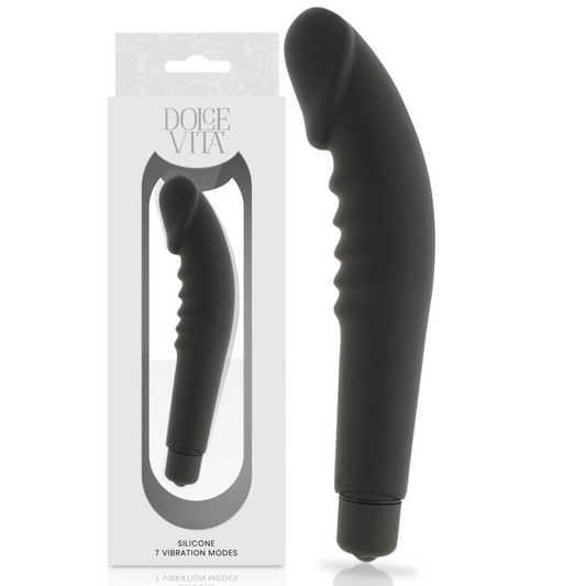 DOLCE VITA realistisk nöje vibrator i svart silikon