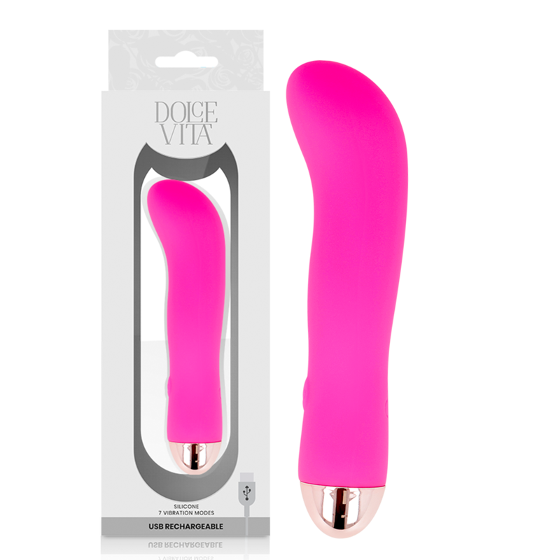 DOLCE VITA uppladdningsbar vibrator Two Pink med 7 hastigheter