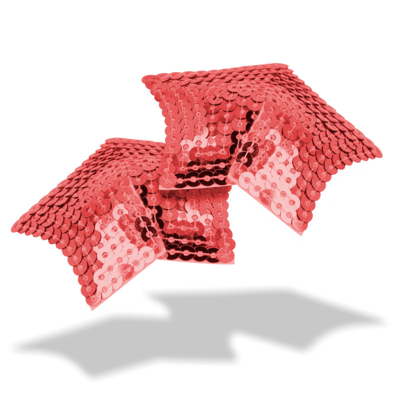 Röda pailletterade stjärnformade nipple covers från Ohmama