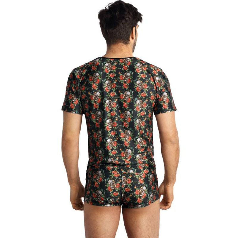 ANAIS MEN Power T-Shirt S med rosor och skallar