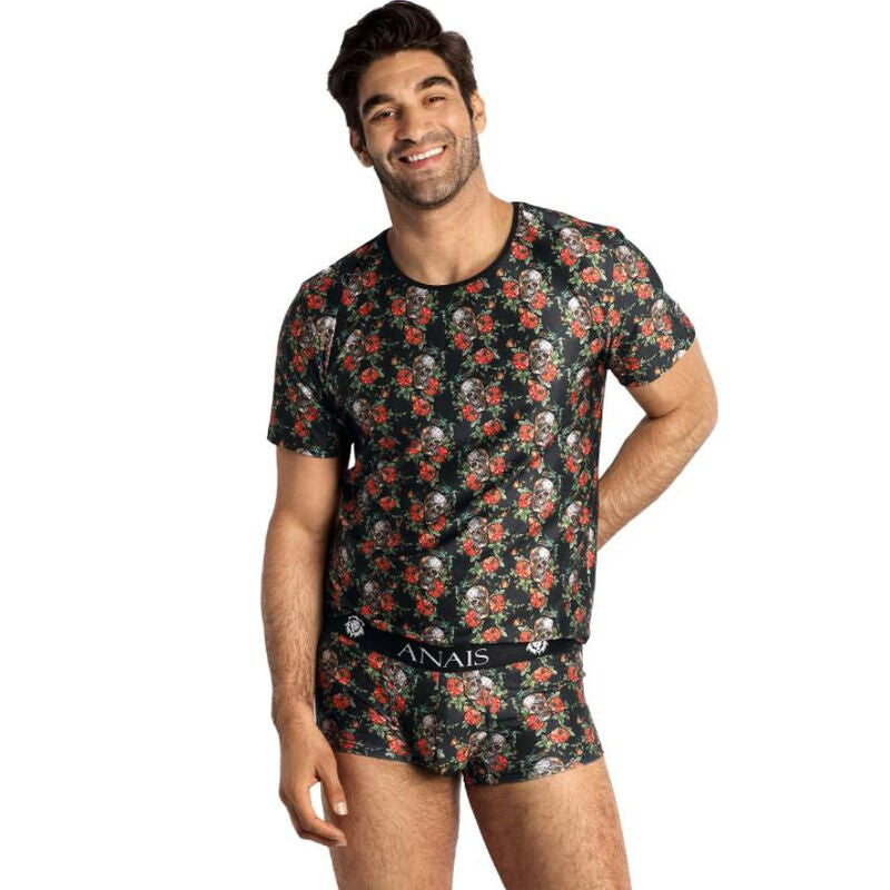 ANAIS MEN Power T-shirt L med rosor och skallar