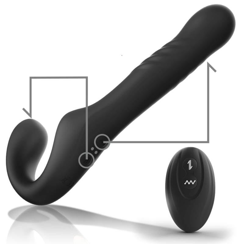 IBIZA fjärrstyrd strapless vibrator i svart och guld