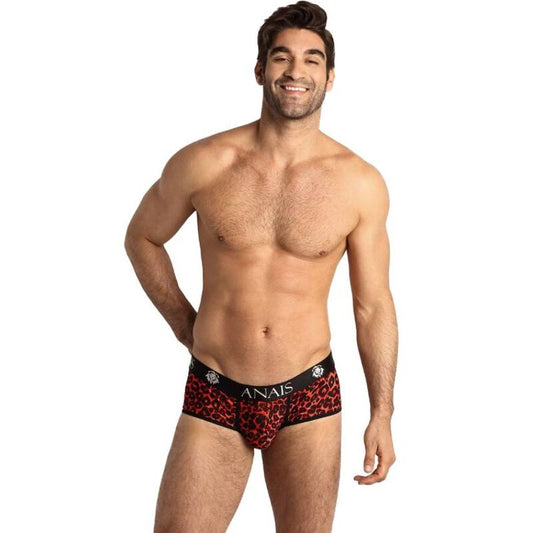 ANAIS MEN TRIBAL BRIEF XL i röd mikrofiber med djurtryck