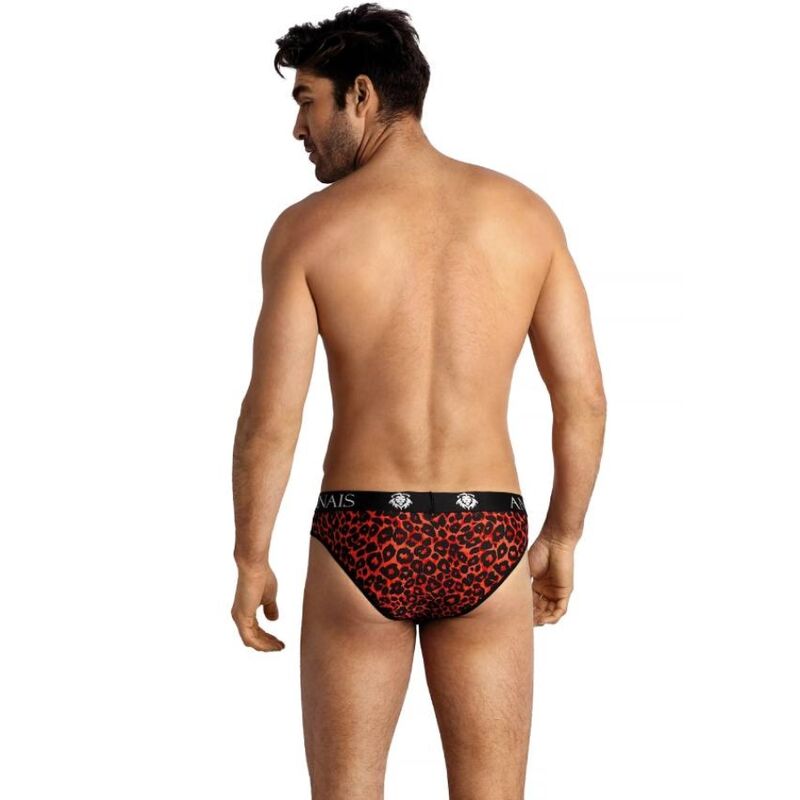 ANAIS MEN Tribal Slip XL i röd mikrofiber med djurmönster