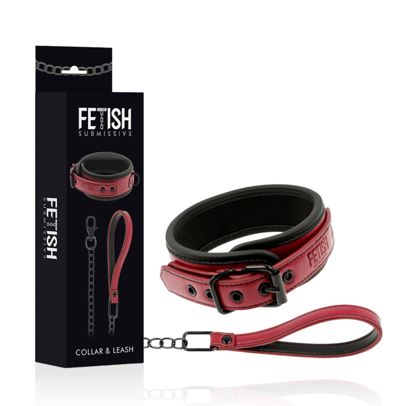 FETISH SUBMISSIVE DARK ROOM - NEOPRENELINING KEDJEHALSBAND