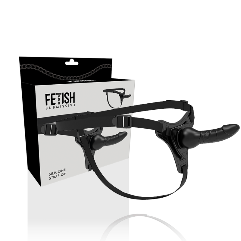 Fetish Submissive Harness i svart silikon, 16 cm