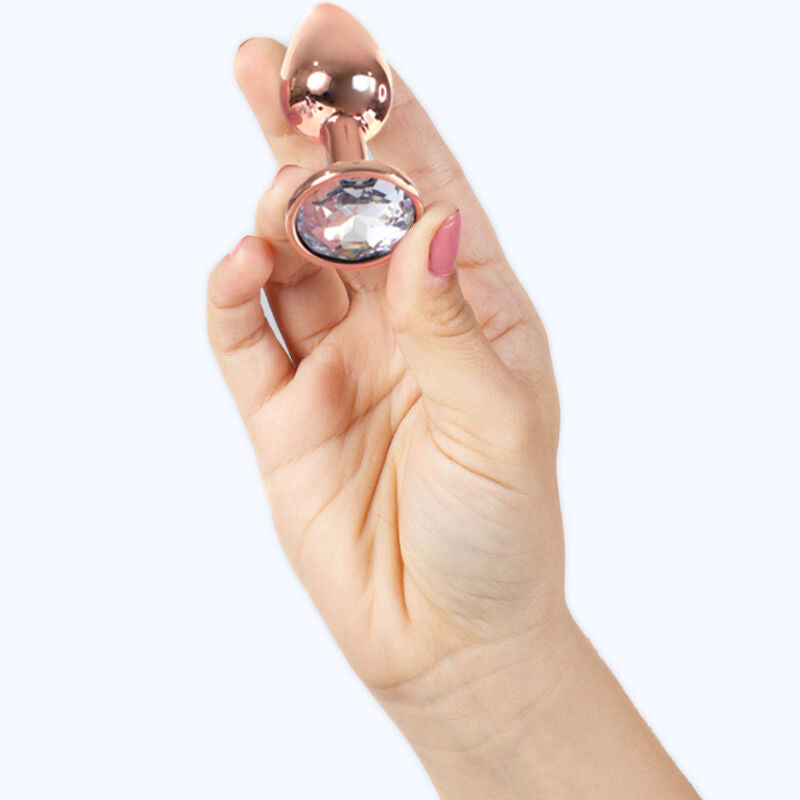 Metallanalplugg i roséguld, liten storlek 7 cm