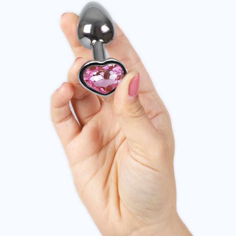 Metallbuttplug Fuchsia Hjärta liten 7 cm