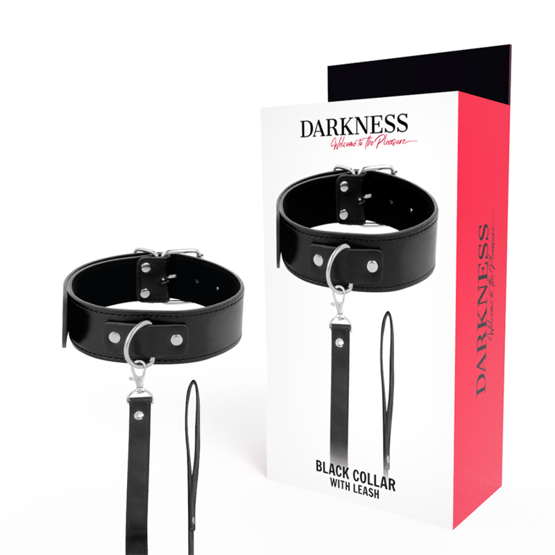 DARKNESS - HÅLLNINGSHALSBAND MED LÄDERKEDJA