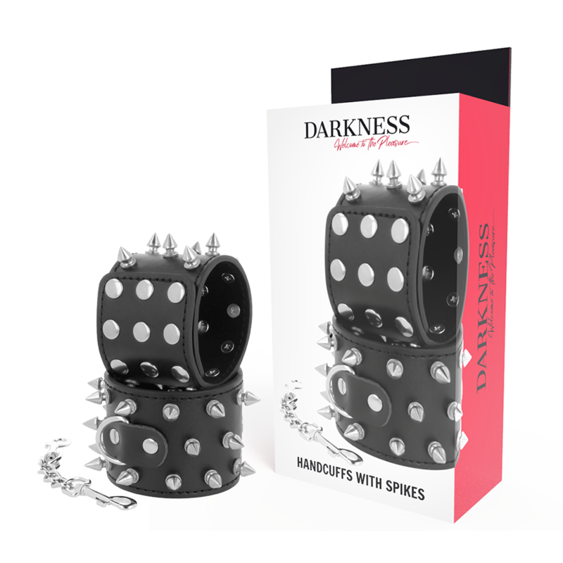 DARKNESS - Skulls and Bones Svarta Spikade Handfängsel