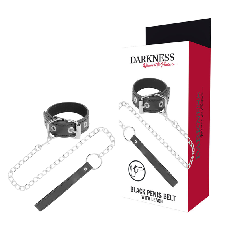 DARKNESS penisring med rem för BDSM