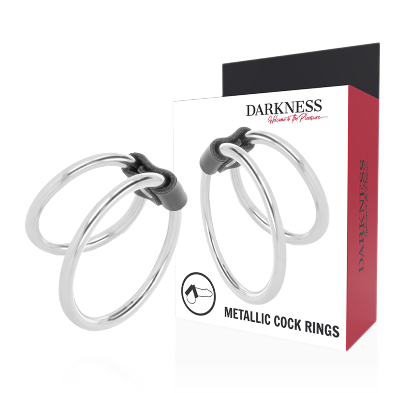 DARKNESS dubbelsidig metall penisring