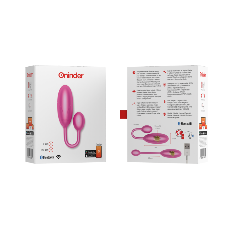 ONINDER Denver vibrerande ägg rosa 7 x 2,7 cm