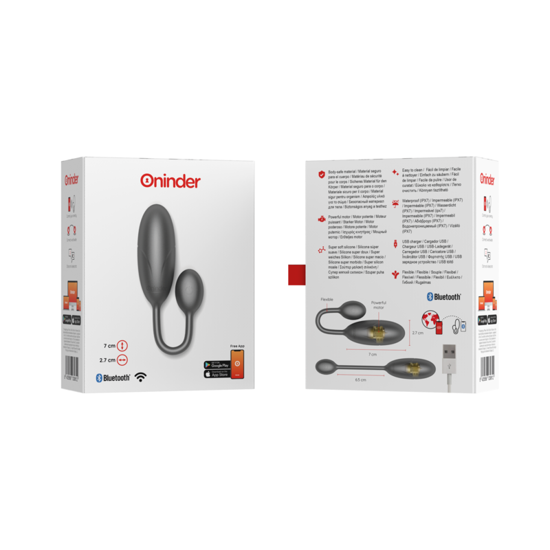 ONINDER Denver vibrerande ägg svart 7 x 2,7 cm