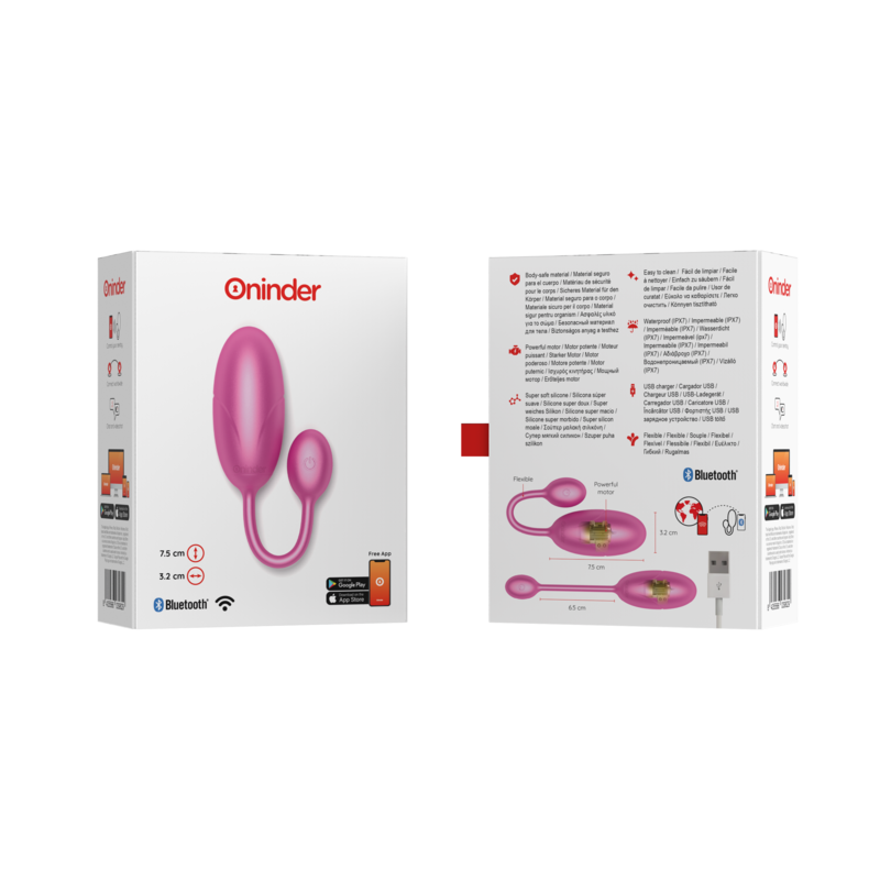ONINDER TOKYO vibrerande ägg i rosa med app