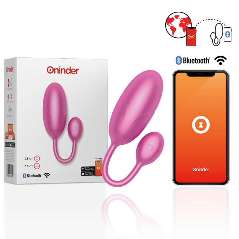 ONINDER TOKYO vibrerande ägg i rosa med app