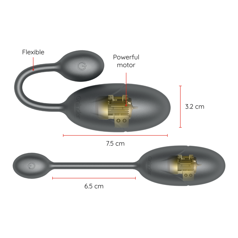 ONINDER TOKYO vibrerande ägg svart 7.5 x 3.2 cm
