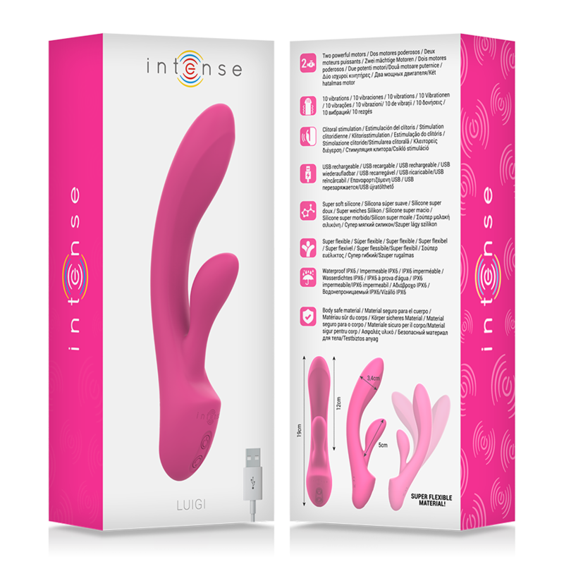 Intense Luigi Rabbit Vibrator i rosa flytande silikon
