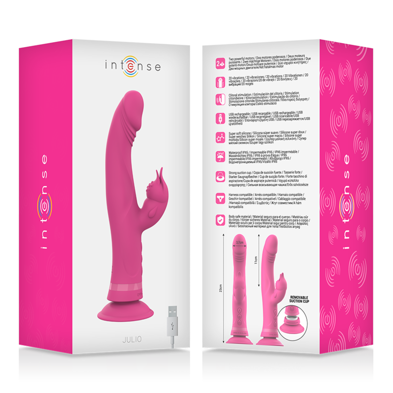 Intense™ Julio Rabbit Vibrator i rosa silikon