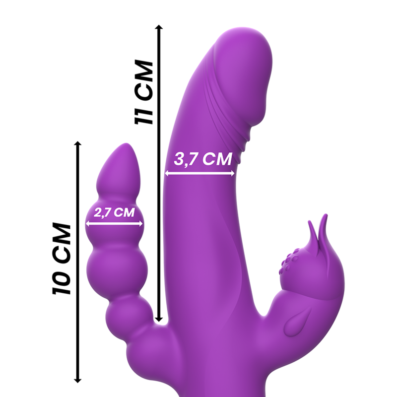 Intense Casanova Rabbit silikonvibrator med tre motorer i lila