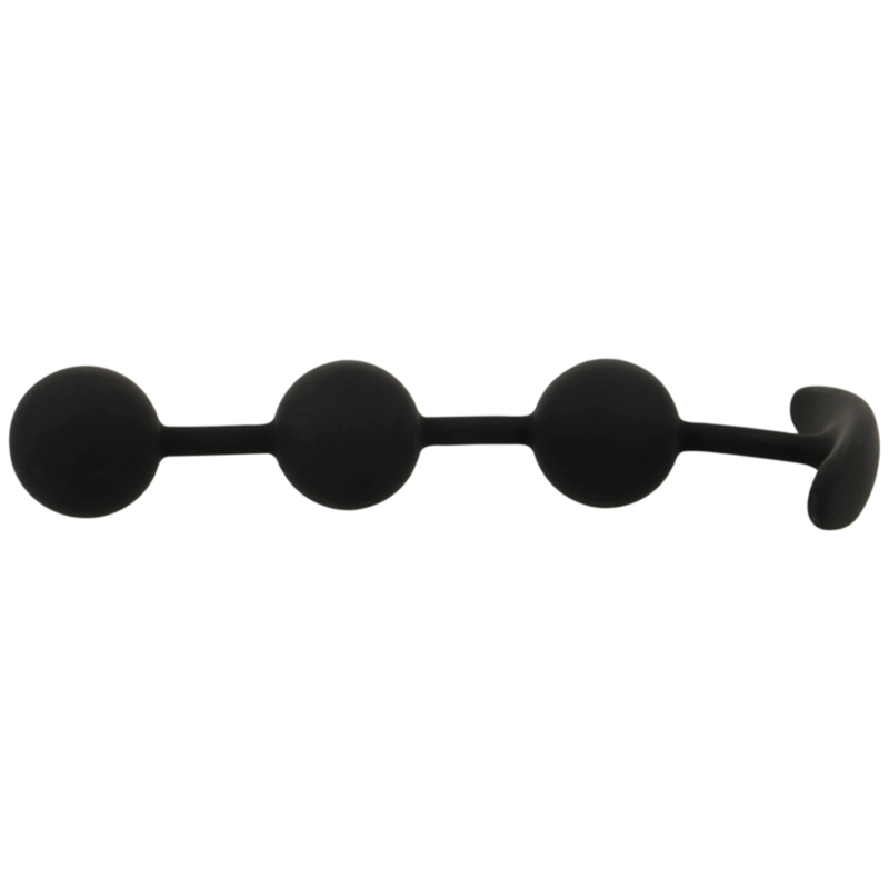 Black&Silver Harry anal rosary med 3 silikonpärlor 14 cm