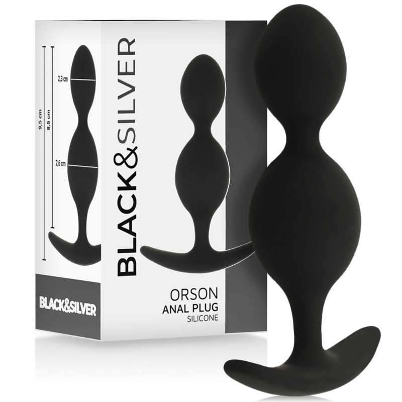 Black&SILVER Orson Plug Silikon 2 Anal Waves 9 cm