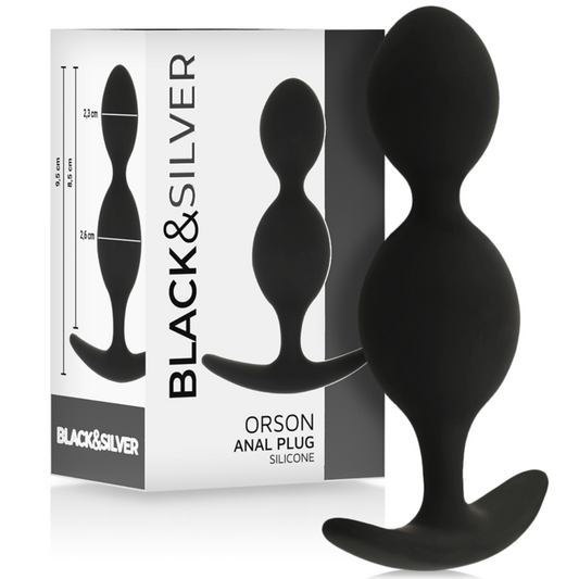 Black&SILVER Orson Plug Silikon 2 Anal Waves 9 cm