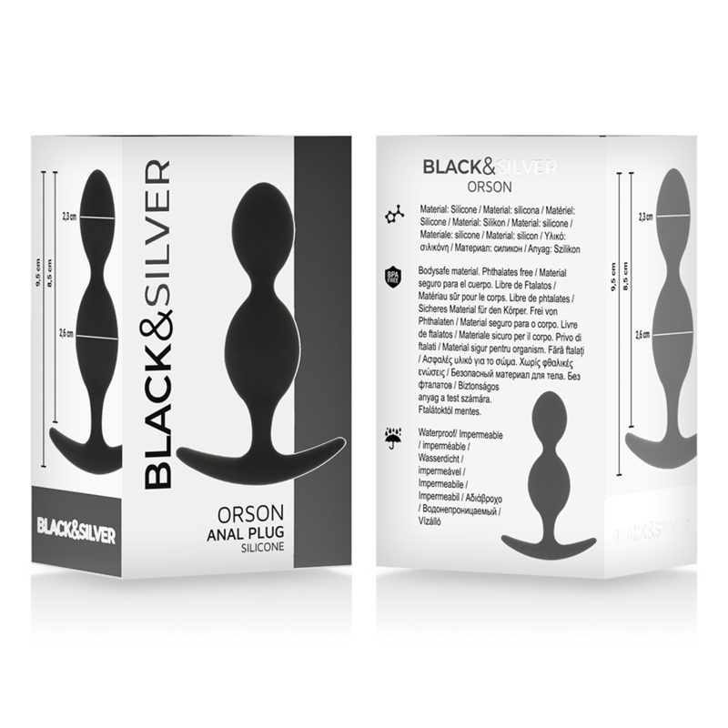 Black&SILVER Orson Plug Silikon 2 Anal Waves 9 cm