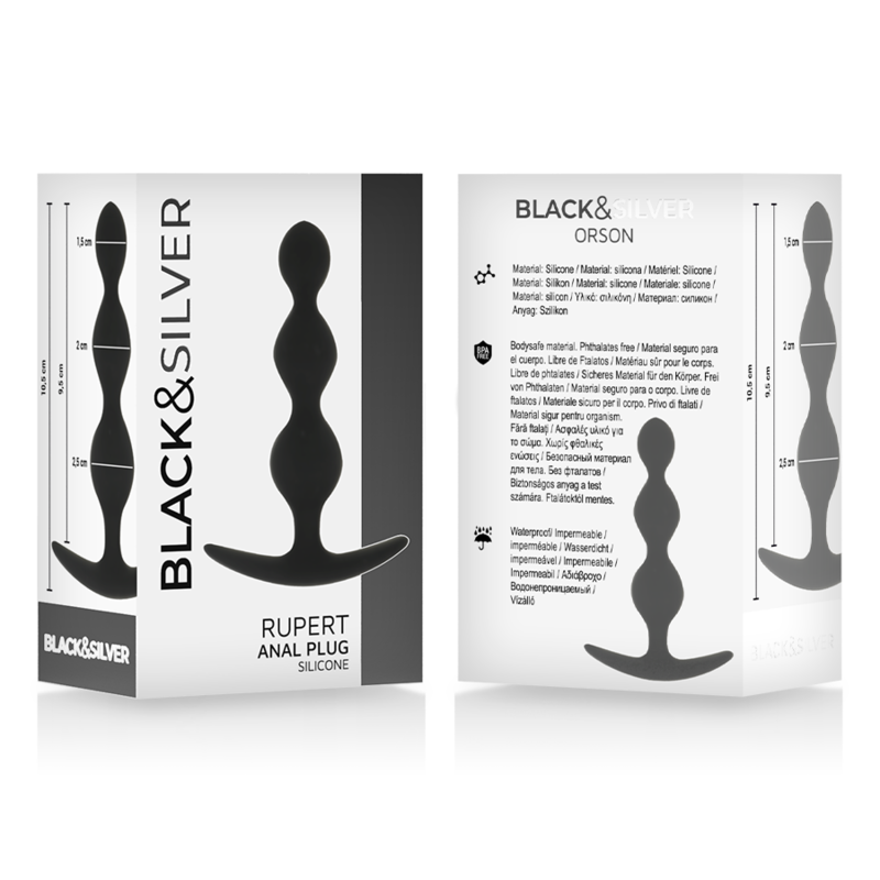 Black&Silver Rupert analbollar 10 cm