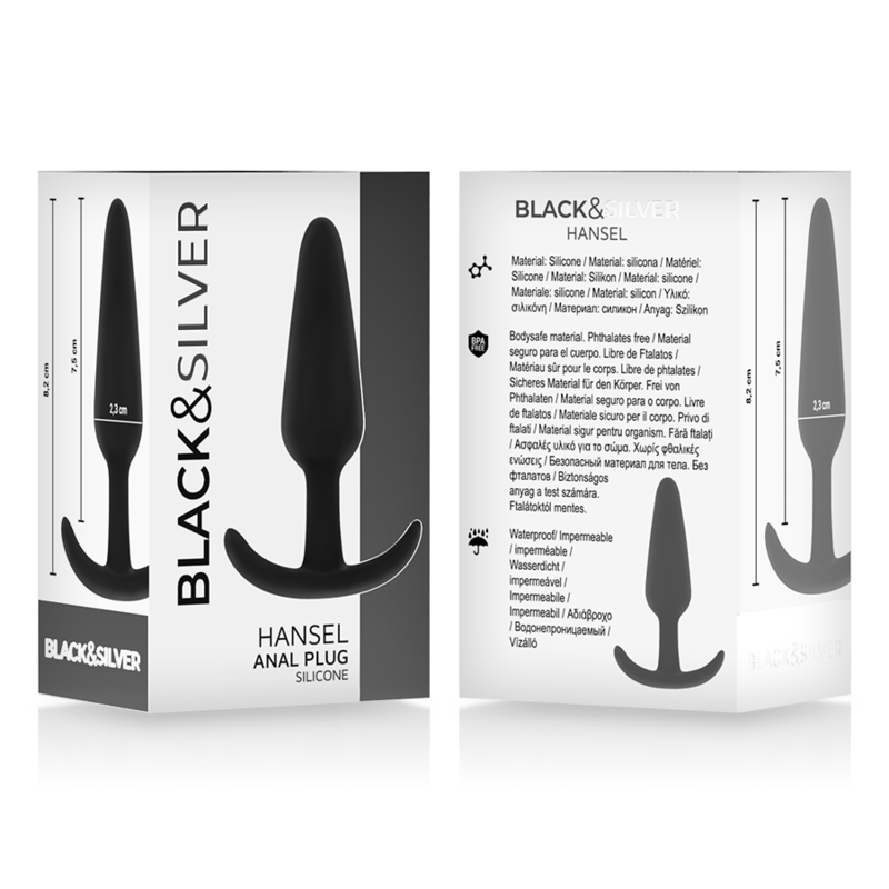 BLACK&SILVER - HANSEL SILIKON ANALPLUGG MED LITEN HANDTAG