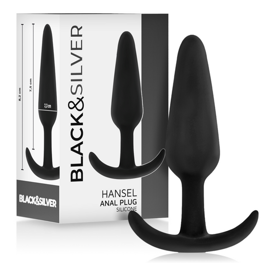 BLACK&SILVER - HANSEL SILIKON ANALPLUGG MED LITEN HANDTAG