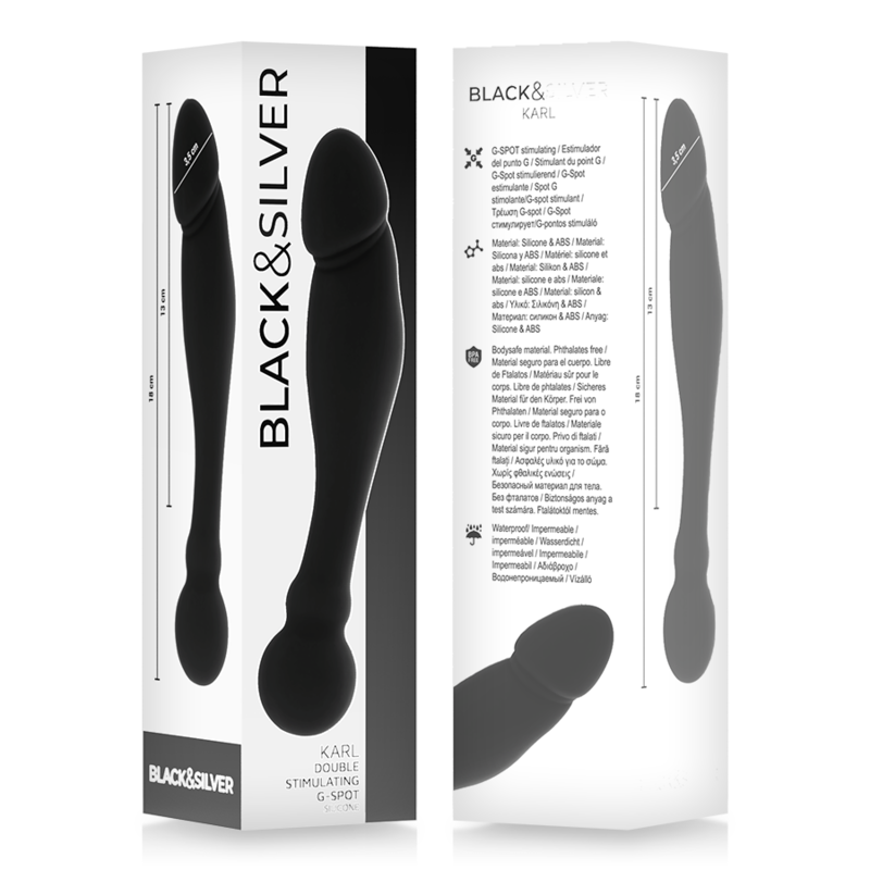 BLACK&SILVER Karl G-punkt stimulerande dildo 18 cm