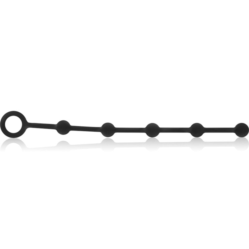 Black&Silver Korg Anal Rosary i silikon 21 cm