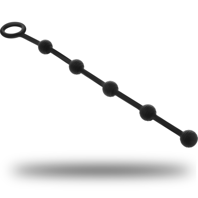 Black&Silver Korg Anal Rosary i silikon 21 cm