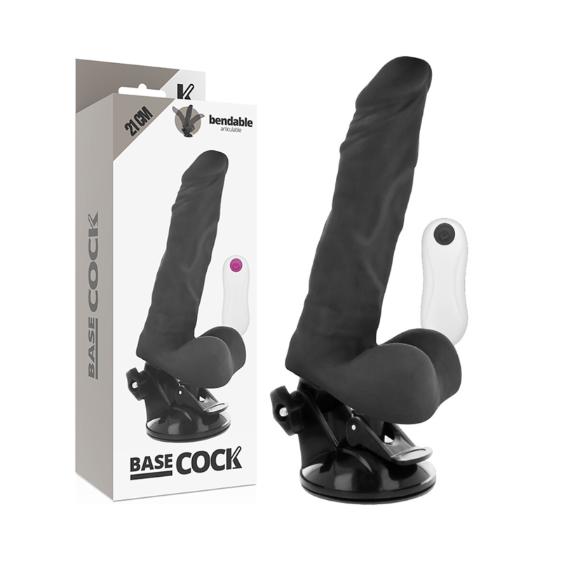 BASECOCK - Vibrator med fjärrkontroll svart 21 cm -O- 5 cm