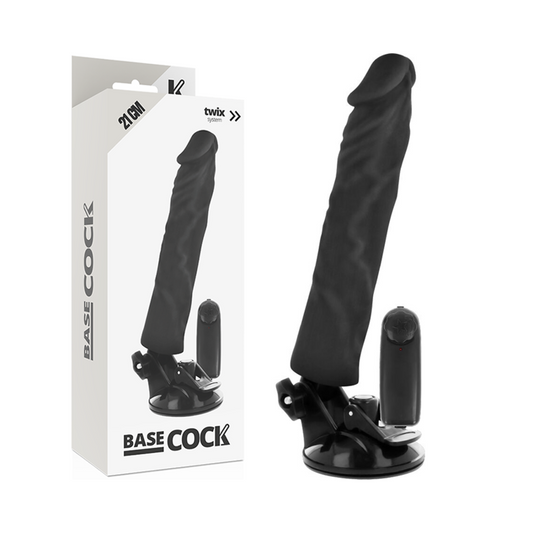 BASECOCK realistisk vibrator med fjärrkontroll svart 21 cm