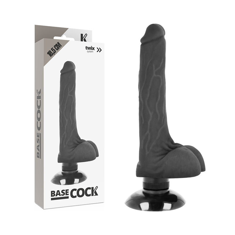 BASECOCK realistisk vibrator 18,5 cm svart